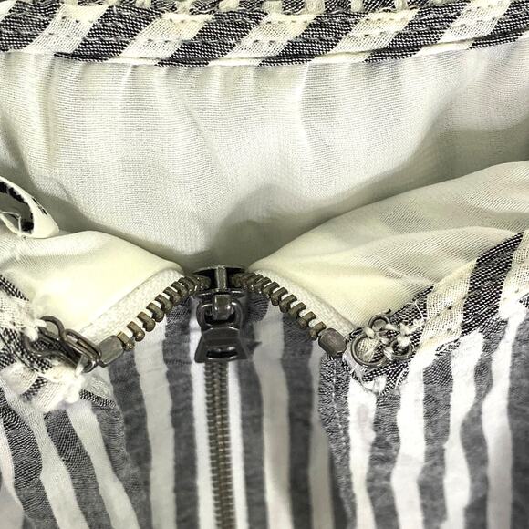 ALICE+OLIVIA Dory Romper Shorts Sz 0 Black Stripe Off Shoulder Ruffled Coastal - Picture 9 of 12